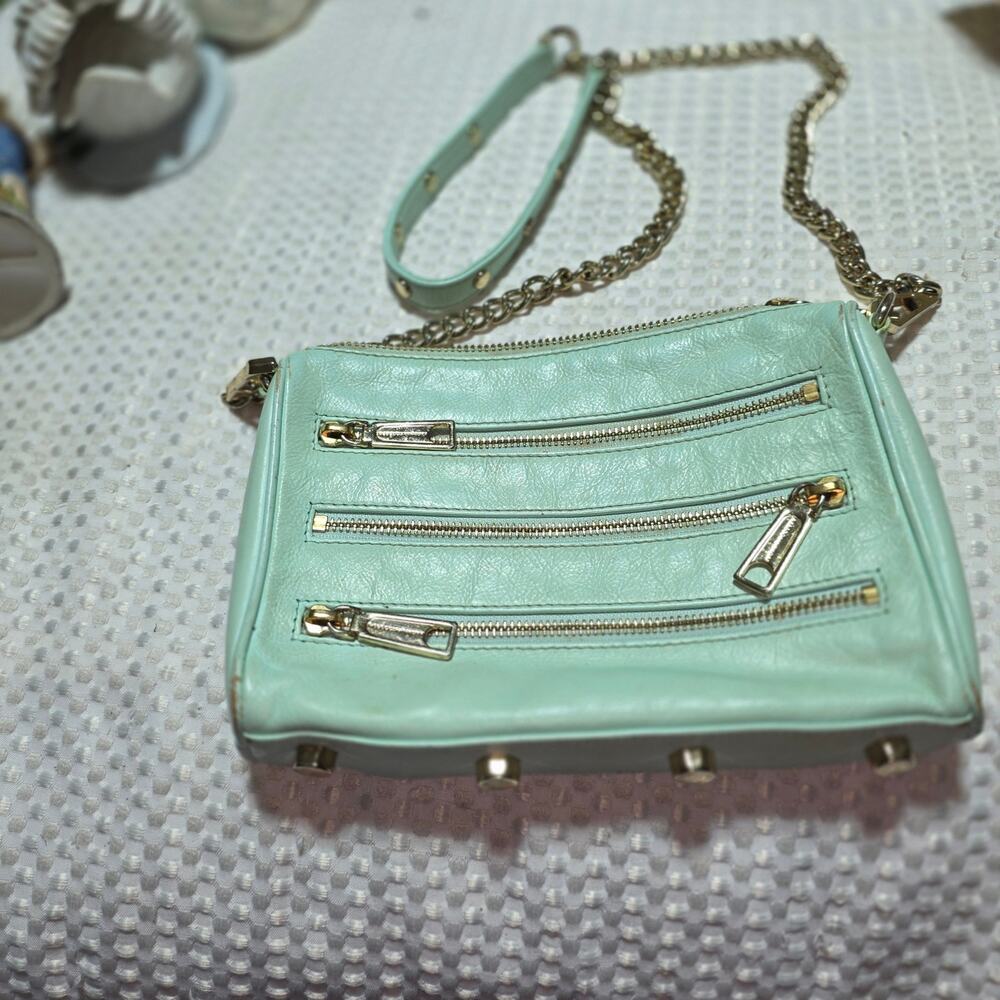REBECCA MINKOFF MINI 5-ZIP LEATHER CROSSBODY BAG